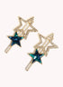 Marbelized Sparkle Star Duo Clip - Colors: Green Emerald Night & Peach Travertino